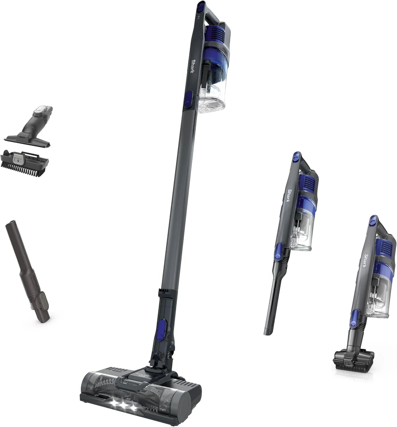 Shark | Pet Cordless Vacuum Cleaner | LED Headlights | Removable Handheld Vacuum for Pet Hair | Crevice Tool & Pet Multi-Tool Included | 40min Runtime | For Carpet & Hard Floors | Grey | IX141