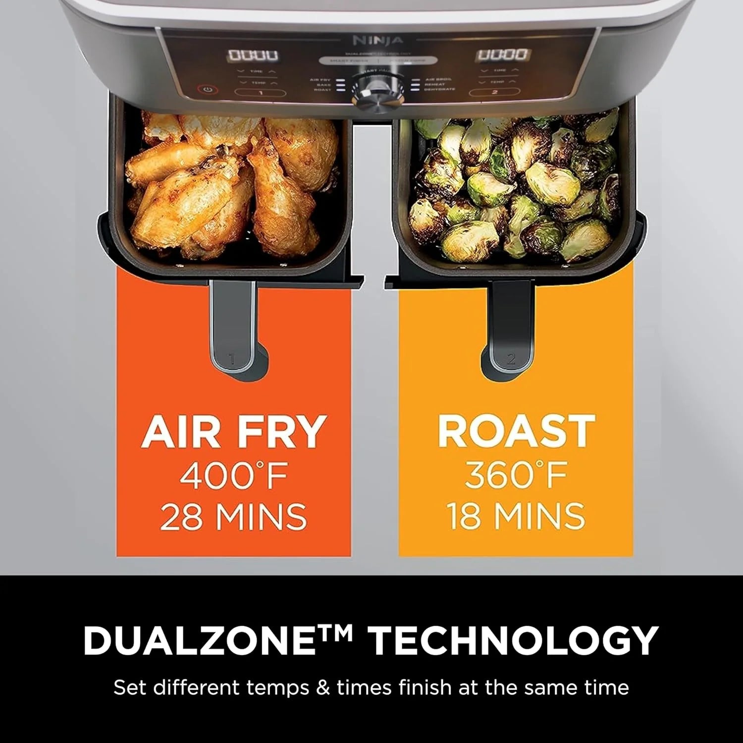 Ninja Foodi 6-in-1 FlexBasket Air Fryer with 7-Quart MegaZone and Basket Divider