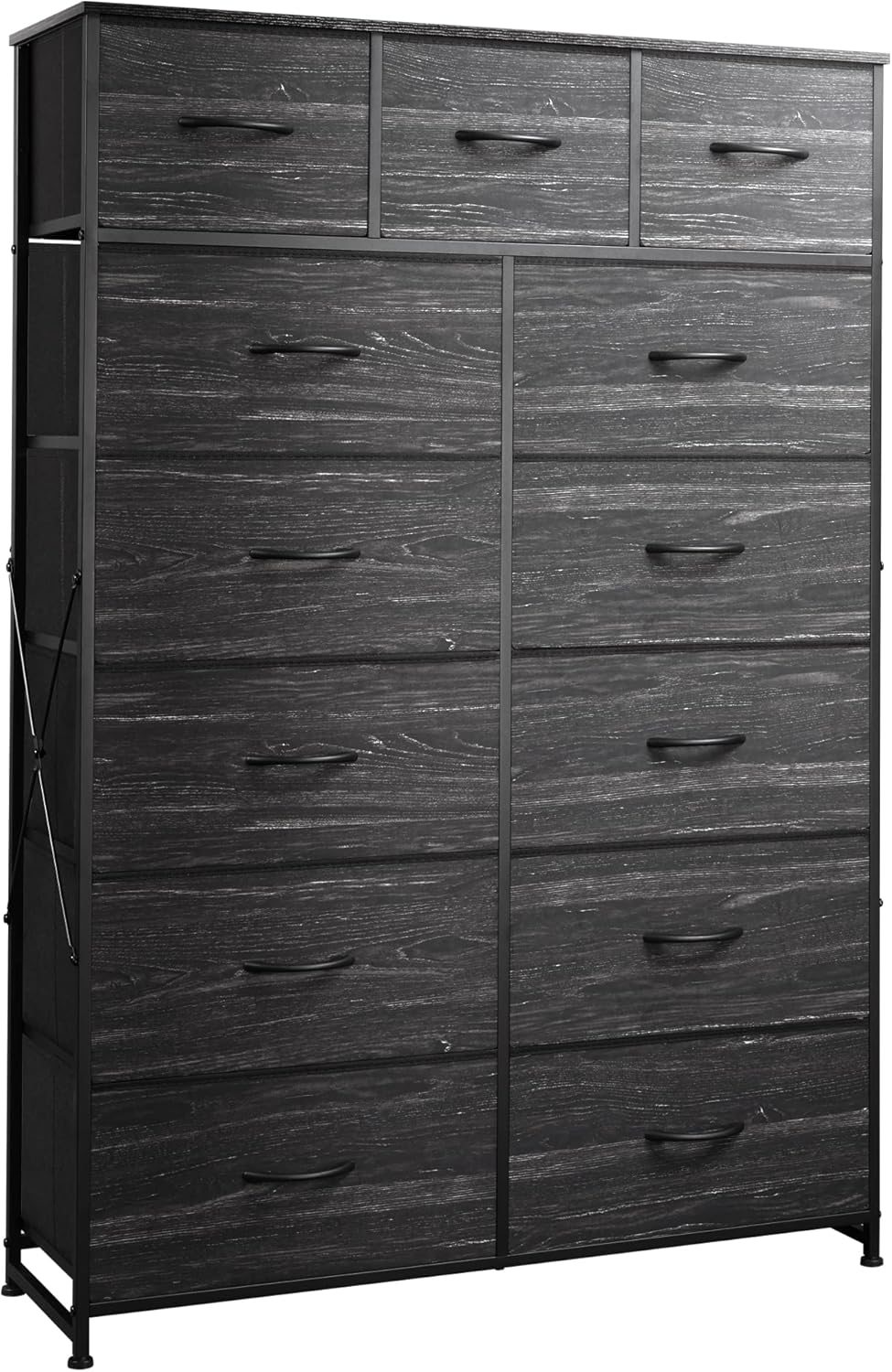 WLIVE Storage Organizer Unit with 13 Fabric Bins Storage Drawers Organizer with Steel Frame