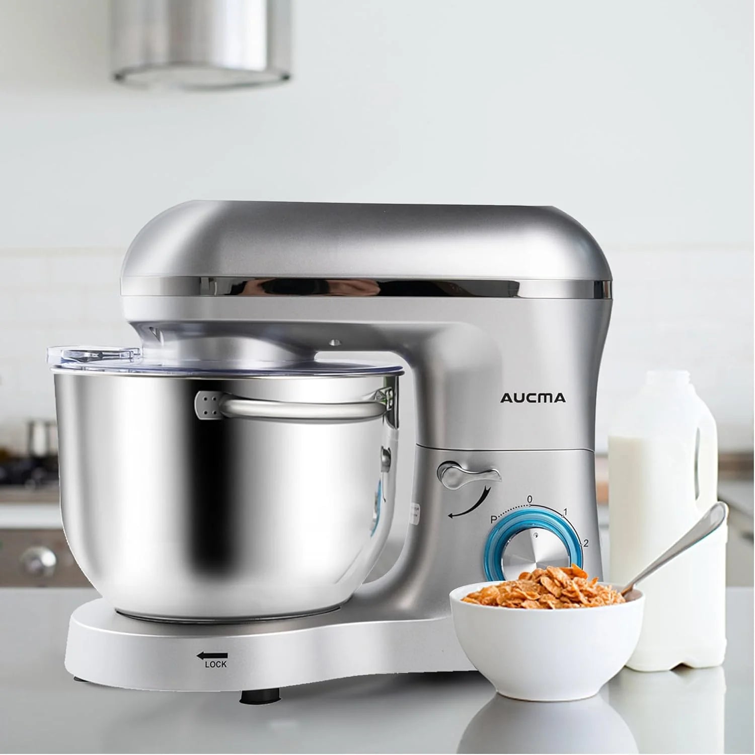 Aucma Stand Mixer,6.5-QT 660W 6-Speed Tilt-Head Food Mixer, Kitchen Electric Mixer with Dough Hook